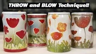 Underglaze Tape Resist Reveal! The THROW and BLOW Technique!