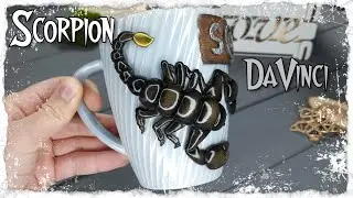 Как слепить скорпиона | Чашка с декором из полимерной глины