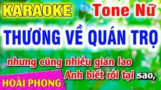 Karaoke Thương Về Quán Trọ Tone Nữ Nhạc Sống Hoài Phong Organ