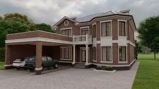 Двухэтажный жилой дом с эркером