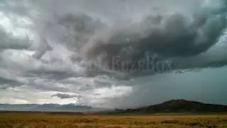 8K Stock Video - Severe thunderstorm rolling over the Utah landscape