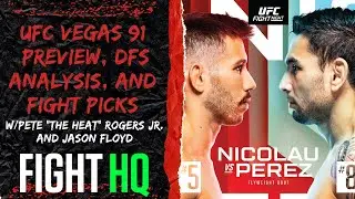 UFC Vegas 91 Preview, DFS/Betting Analysis, and Fight Picks