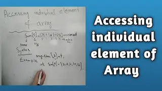 Accessing individual element of Array #yttutorialpoint