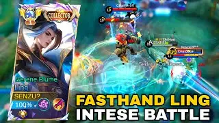LING FASTHAND ( HARD GAME ) INTENSE BATTLE MATCH Top Global Ling Gameplay Mobile Legends