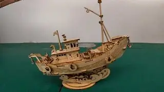 DIY 3D Wooden Puzzle Fishing Ship Rolife