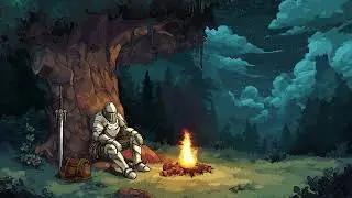 Free  Pixel Knight by Campfire, Resting Warrior, Medieval Fantasy Pixel Art, Night Forest Animation