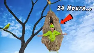 Living On Real birdhouse For 24 Hours | WE build birdhouse | a1 adventure