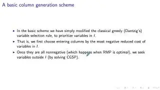 Column Generation: A Basic Scheme