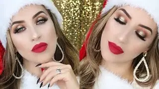 Holiday Glam 2016  - Gold Halo Eye + Full Face Makeup Tutorial | MakeupByEmilly