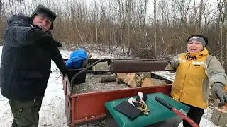 Мотоблок МТЗ-09Н не подвел.Две звезды.Байки от соседа.Дрова.