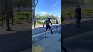 Training workout at the parkour park