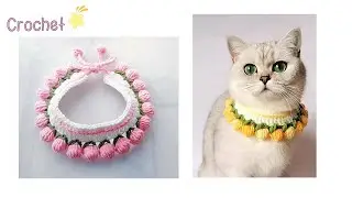 Crochet  Adjustable Pet Collars Hand-Woven Scarf
