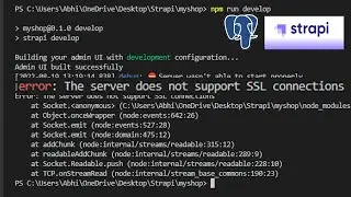 Error : the server does not support SSL connections | strapi + postgresql | Abhinay Jangde