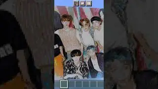 BTS pixel art in Minecraft 