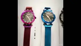 Milan mesh belt starry sky rhinestone scale watch