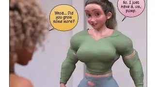 Female muscle cartoon comic Tina Toon's Tremendous Transformation Part 3