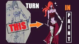 Amazing Artwork with MS PAINT!!! - Warrior Lady