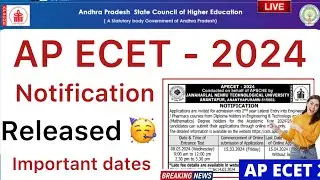 AP ECET 2024 LATEST NOTIFICATION RELEASED | ECET IMPORTANT DATES  2024