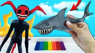 Aircraft Shark and Funny Fear | Trevor Henderson Monsters. We sculpt from plasticine with Sculpting