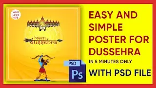 Dussehra Post Design in Photoshop || Navratri - Social media post design || Banner Poster idea