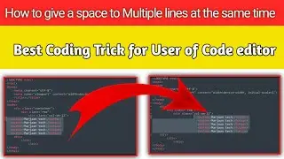 Give a space to Multiple lines at the same time in code editor
