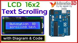LCD 16x2  automatic scrolling text  display with Arduino  || Text moving  left to right.