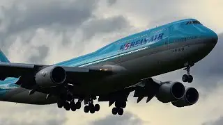 A319 GO AROUND - LONDON HEATHROW STRONG WIND LANDINGS, FIRM LANDINGS! - 747 A380 - 29/9/24 4K