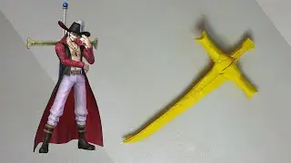 How to Make Mihawk's Yoru with ONE Sheet of Paper! (No Glue/Cuts) - Origami Tutorial