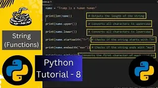 Strings Functions With ai | Python Tutorial - 8 (Python Full Course) #python #strings