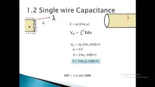 Capacitance of transmission lines with solved problem