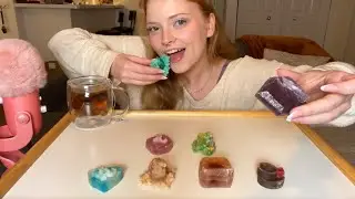 ASMR✨~✨Eating Edible Crystals 💜🩷💙