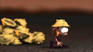 Blender animation : "Try Again" - Game Over Comic caracter