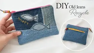 How to make a coin purse from old jeans.