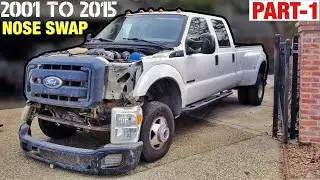 NOSE SWAP Part 1 - 2001 F350 7.3 To 2015 McNasty Superduty Conversion Front End Clip Swap F250