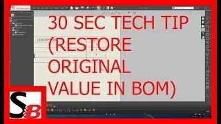 Solidworks 30 Sec Tech Tip - Restore Original Value (BOM)