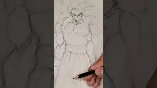 DIBUJANDO A GOKU EN 30 MINUTOS #dibujo #draw  #drawing  #goku #gokussj4 #challenge