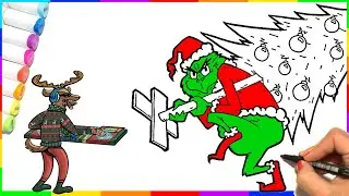 Drawing and Coloring Grinch | Christmas Drawing