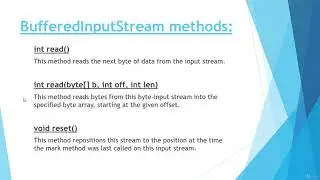 #74  BufferedInputStream class