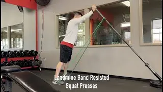Landmine Band Squat Presses