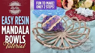 So EASY! Sparkly Epoxy Resin Mandala Basket Bowls. | Resin Holiday Decor