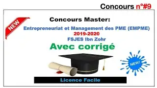 Concours n°9 Master Entrepreneuriat et Management des PME (EMPME) Fsjes Agadir 2019-2020