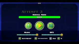Geometry Dash Lite с 3 попытки я прошло 1 уравень.