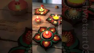 Dot painted tealight holders by shwetaart03