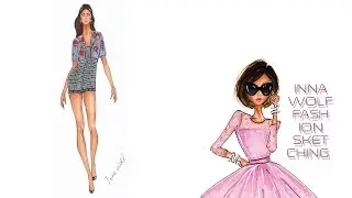 Fashion sketching | Sketch summer suit | Inna Wolf