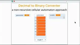 Scratch - Decimal to Binary: cellular automaton approach