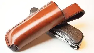 Leather sheath for a Victorinox forester