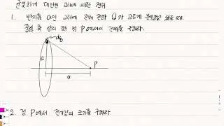 균일하게 대전된 고리에 의한 전위 문제