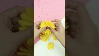 Flower making with paper | Sunflower making paper craft