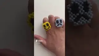 Кольцо из бисера Смайлик #бисер #бисеромания #бисероплетение