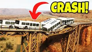 LONGEST Bus COLLAPSES Physics Bridge! | Beamng Mods